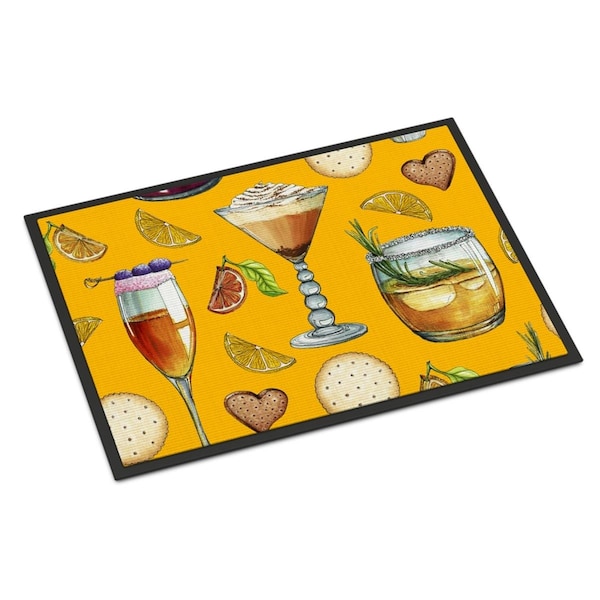 Carolines Treasures Drinks and Cocktails Gold Indoor or Outdoor Mat, 24 x 36 in. BB5202JMAT - main